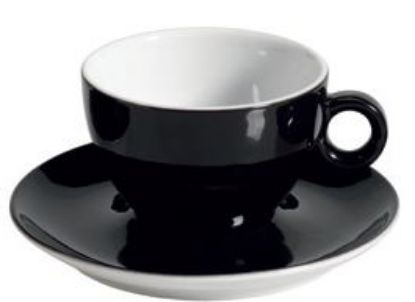 Εικόνα της Πορσελάνινη Κούπα Διπλού Cappuccino 31.5cl σε Μαύρο Χρώμα