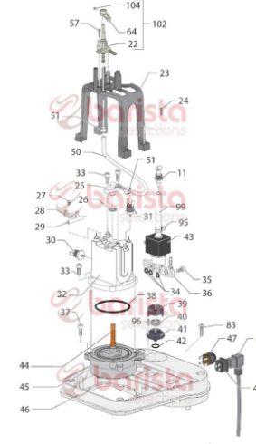 Picture of Gaggia New Baby Class Spare Parts Screw Tsp Torx 10 3,5x9,5 Sheet Ss (See Image Item 96)