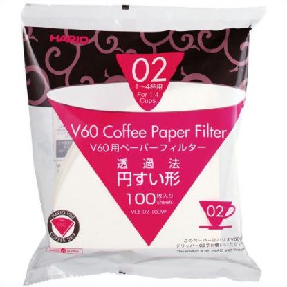 Picture of White Paper Filters Hario V60 for 02 dripper 100pcs