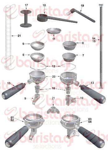 Picture of Vibiemme Lollo Filterholder - Assembly High Filterholder - 1 Cup