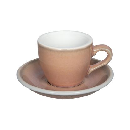 Loveramics Egg - Espresso 80ml Cup and Saucer - Rose color