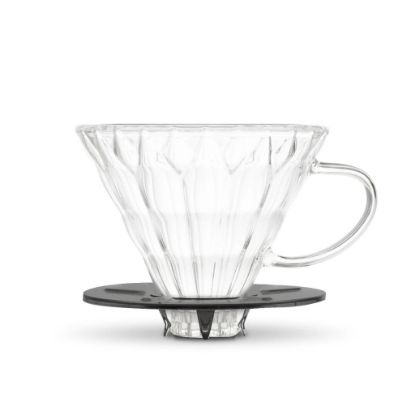 Yama Glass Dripper 2-4 Cup (6-12oz) with Black Handle