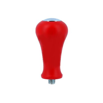 RED LACQUERED BEECH WOOD HANDLE TAMPER WITH CHROME PLUG