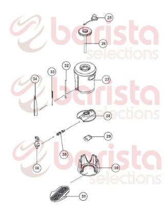 Picture of Coffee Queen Mega Gold M Serving Station Spare Parts Brew-Thru Lid SS Tube (See Image Item 26)