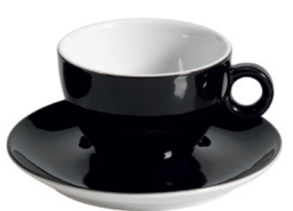 Εικόνα της Πορσελάνινη Κούπα Cappuccino 21cl σε Μαύρο Χρώμα