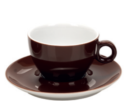 Εικόνα της Πορσελάνινη Κούπα Cappuccino 21cl σε Καφέ Χρώμα