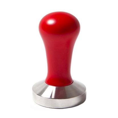 Picture of Tamper 58mm with red wooden handle and convex base