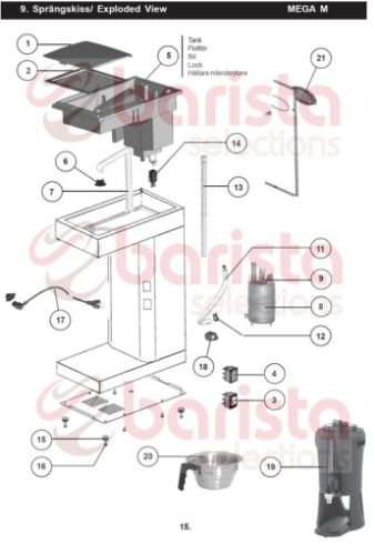 Coffee Queen Mega Gold M Bodywork Spare Parts Brewing lamp (See Image Item 4)