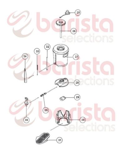 Picture of Coffee Queen Mega Gold M Serving Station Spare Parts Main housing with upper housing & handle (See Image Item 27)