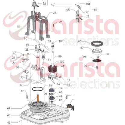 Εικόνα της Gaggia New Baby Spare Parts 4x4 Burn. Screw (see Image Item 104)