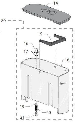 Picture of Gaggia New Baby Ανταλλακτικά Cap Tank Silver (see Image Item 14)