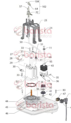 Gaggia New Baby Class Spare Parts Seal Cover Grey (See Image Item 39)