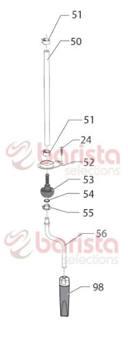 Picture of Gaggia New Baby Class Spare Parts Tube Steam Lower Chromate (See Image Item 56)