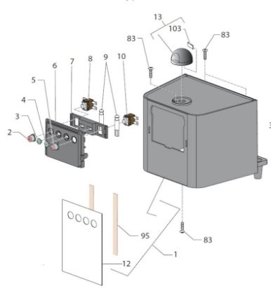 Εικόνα της Gaggia New Baby Spare Parts GEMMA LIGHT ON-OFF SILVER(see Image Item 3)