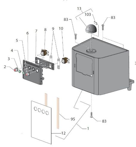 Picture of Gaggia New Baby Spare Parts Support Inter.+ Lights (see Image Item 7)