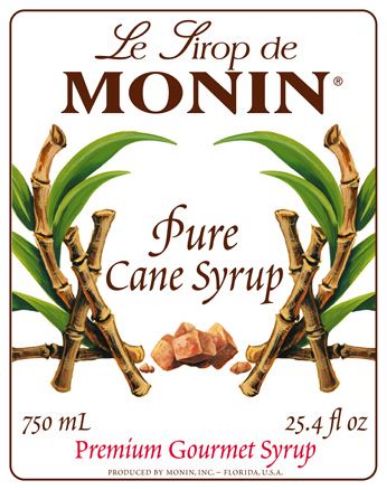 Monin SUGAR CANE - Σιρόπι Μαύρης Ακατέργαστης Ζάχαρης