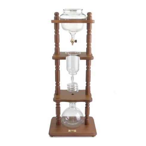 Picture of Cold Drip Maker 6-8 cups Curved Brown Wood Frame (32oz)