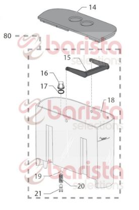 Picture of Gaggia New Baby Class Spare Parts Grey Water Valve Container Piston (See Image Item 21)