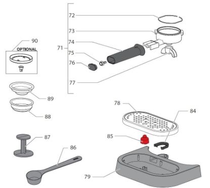 Picture of Gaggia New Baby Ανταλλακτικά Gasket For Tray (see Image Item 84)