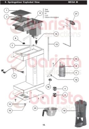 Εικόνα της Coffee Queen Mega Gold M Bodywork Spare Parts Main supply cable (See Image Item 17)