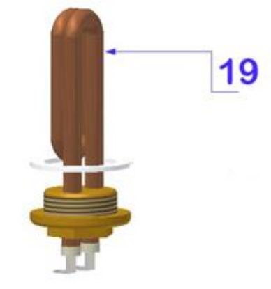 Picture of Vibiemme Replica 2 Group 2 Boiler Pid Boilers 230v 600w L.1000mm Coffee Boiler Element (item 19)