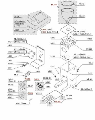 Ascaso i1/i2 Grinder Push-Button - Κουμπί έναρξης άλεσης