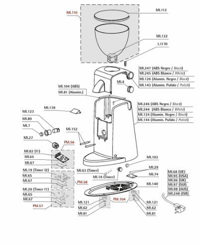 Ascaso i1/i2 Grinder Washer - Ροδέλα μύλου