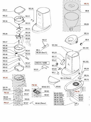 Picture of Ascaso i1/i2 Grinder Foot Whole - Ποδαράκι μύλου ολόκληρο