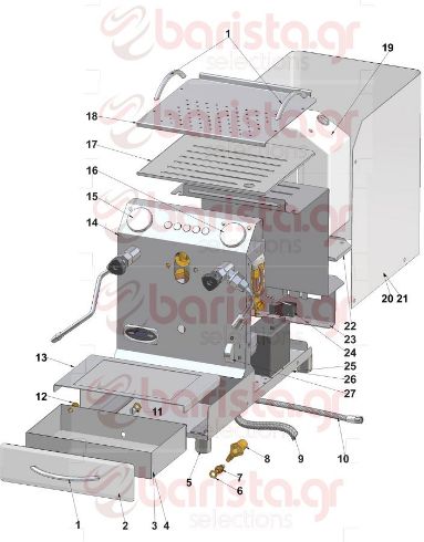 Vibiemme Domobar Super Bodywork - Drawer Handle and Lid