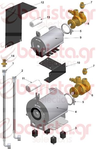 Vibiemme Replica 2 Group 2 Boiler Pid Motor Pump Short Inox Flexible Tube For Pump