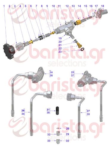 Vibiemme Replica 2 Group 2 Boiler Pid Steam Tap Chromed Standard Fitting