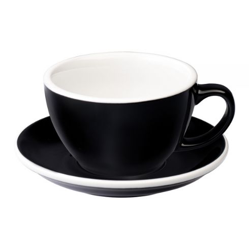 Loveramics Egg - Cafe Latte 300 ml Cup and Saucer - Black