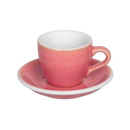 Loveramics Egg - Espresso 80ml Cup and Saucer - Berry color