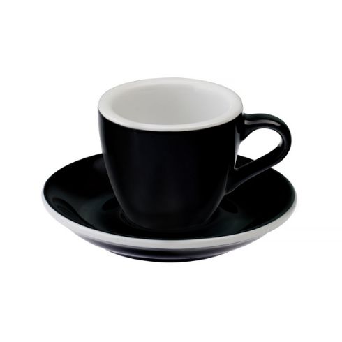 Loveramics Egg 80ml Black Cup & Saucer