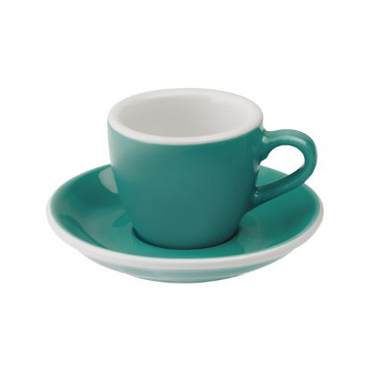 Loveramics Egg - Espresso 80ml Cup and Saucer - Teal color