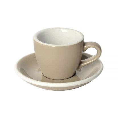 Loveramics Egg - Espresso 80ml Cup and Saucer - Taupe color