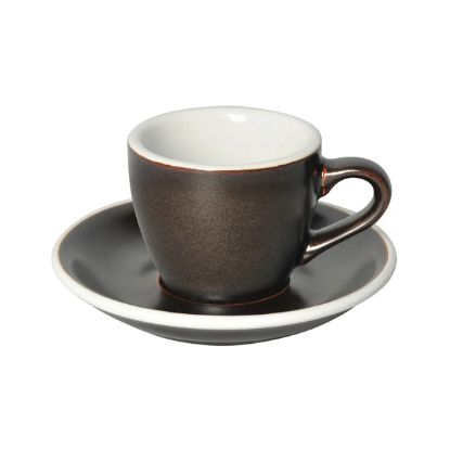 Loveramics Egg - Espresso 80ml Cup and Saucer - Gunpowder