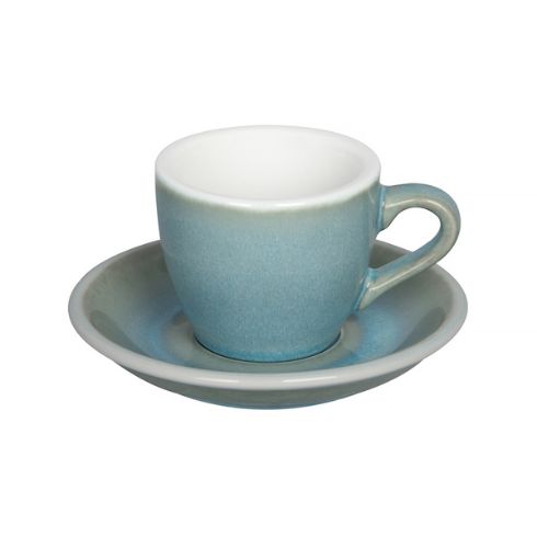 Loveramics Egg - Espresso 80ml Cup and Saucer - Ice Blue