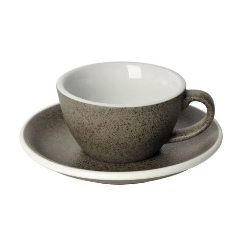 Loveramics Egg - Flat White 300 ml Cafe Latte Cup and Saucer - Granite