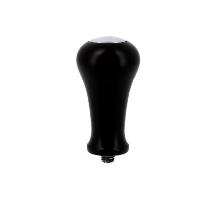 BLACK LACQUERED BEECH WOOD HANDLE TAMPER WITH CHROME PLUG