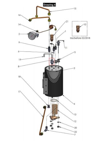 Anti-Vacuum Valve 1/4 M with drain