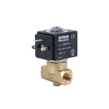 PARKER 2 WAYS SOLENOID VALVE 1/4 1/4 220/230V 50/60HZ 9W