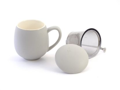 Herb Tea Cup "Saara", greyporcelain, matt0.35 l