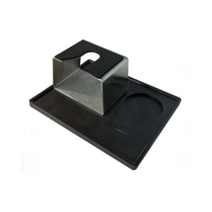 TAMPING MAT ANGULAR FLAP WITH CUBE S. STEEL UNIVERSAL PORTAFILTER STAND