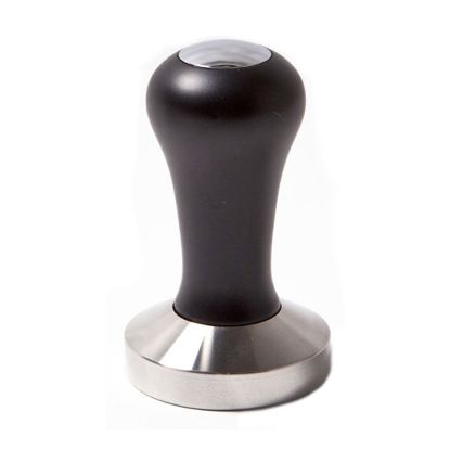 Tamper 58mm with black wooden handle and flat base