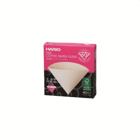 Hario V60 Coffee Filter Papers - Size 01 - Brown (40 pack)