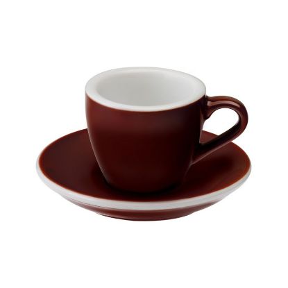 Loveramics Egg - Espresso 80ml Cup and Saucer - Brown color